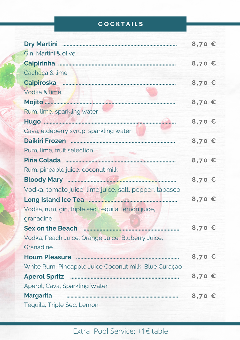 Carta Snack Bar Bebidas 3 2025