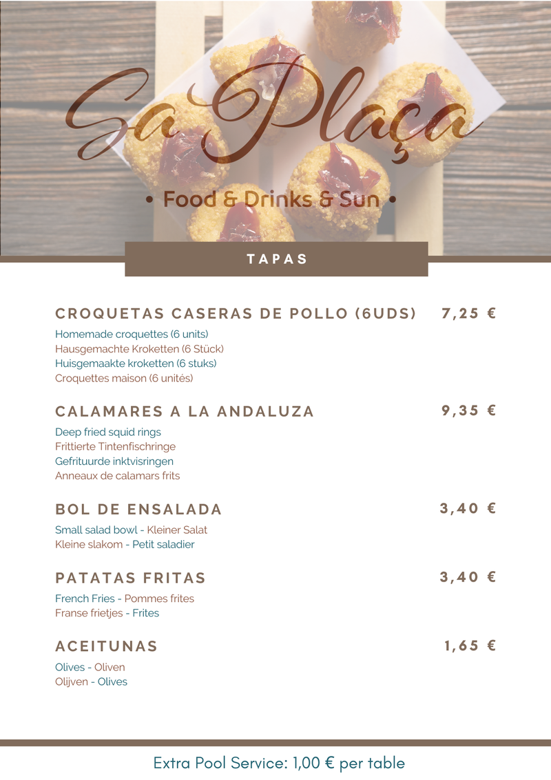 Carta Snack Bar Comida 3